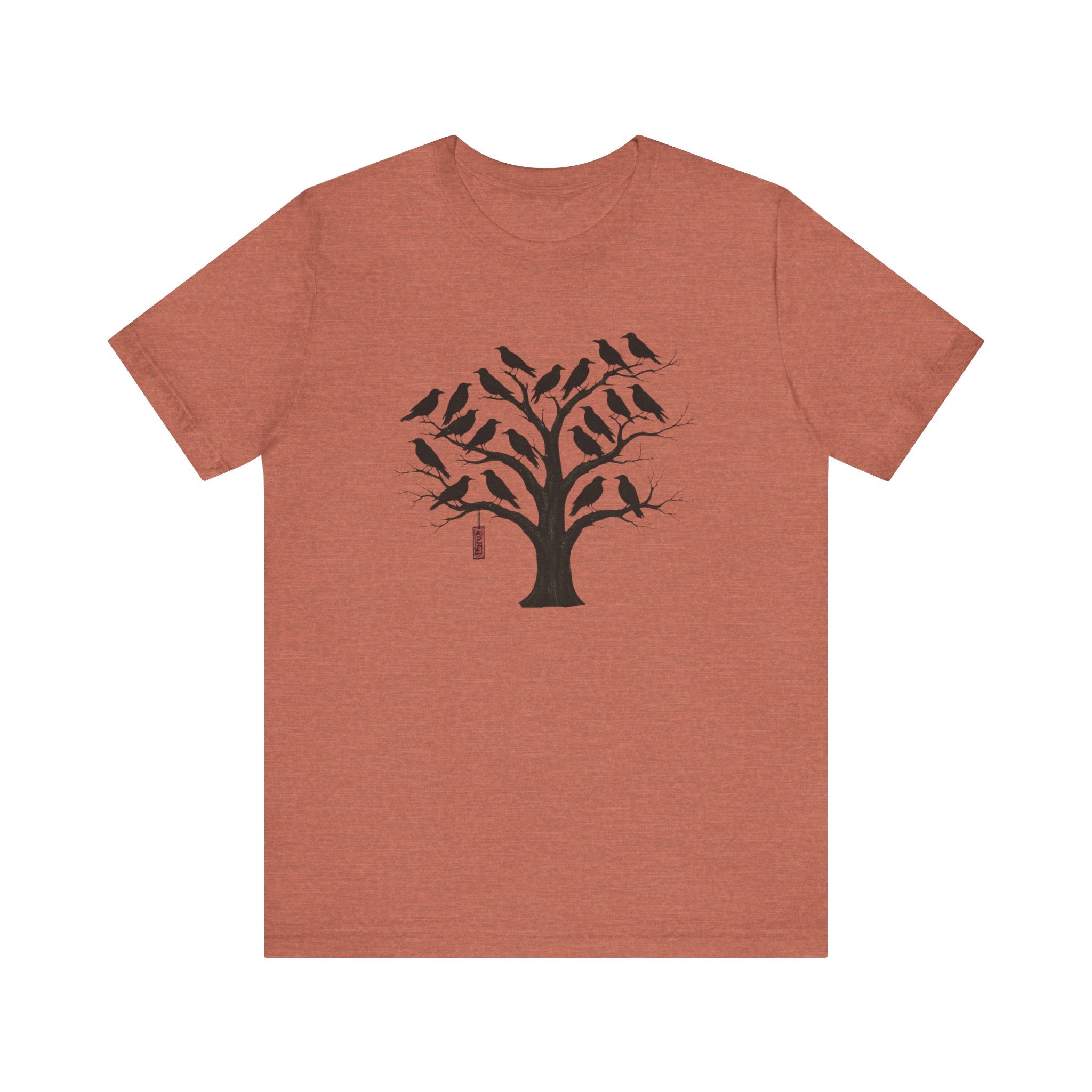 Bella+Canvas Unisex Jersery Short Sleeve T-Shirt — Silhouette Bird Tree Graphic Tee