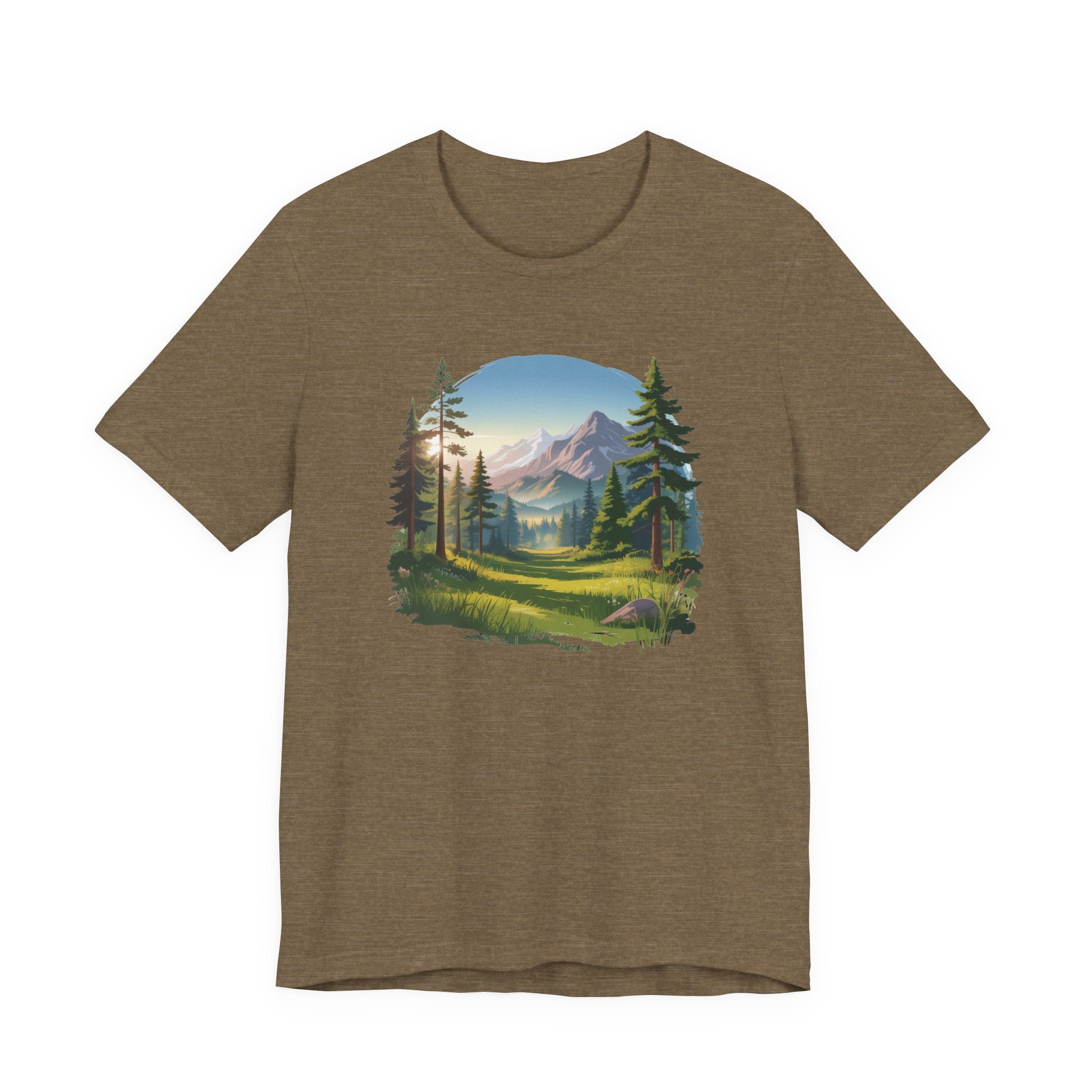 Bella+Canvas Unisex Jersery Short Sleeve Tee Mountain Woodland Design