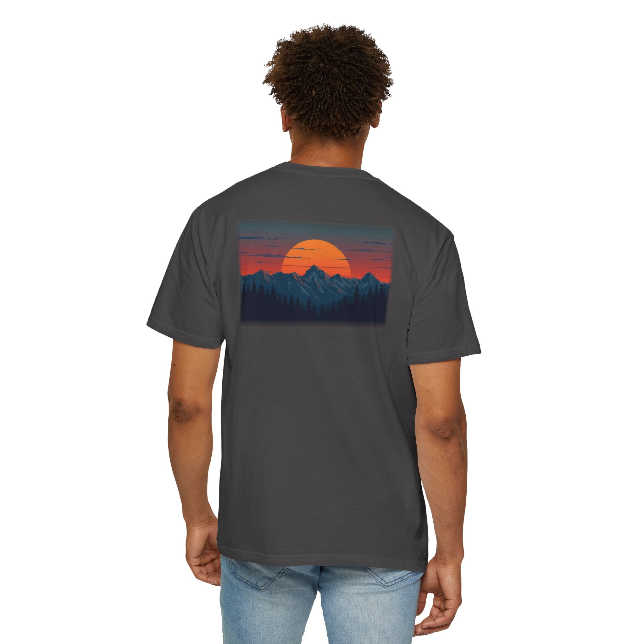 Comfort Colors® Garment-Dyed Short Sleeve Tee-Retro Mountain Sunset