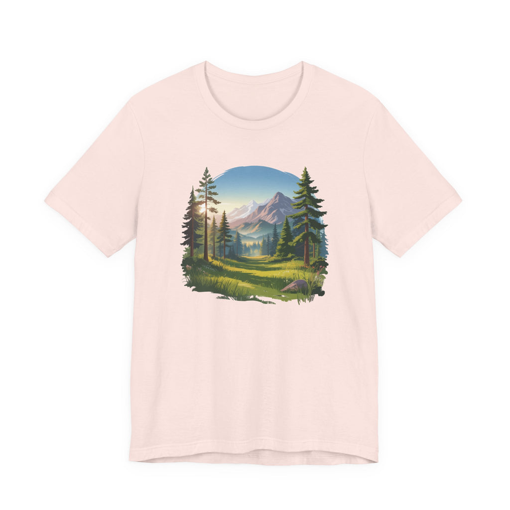 Bella+Canvas Unisex Jersery Short Sleeve Tee Mountain Woodland Design
