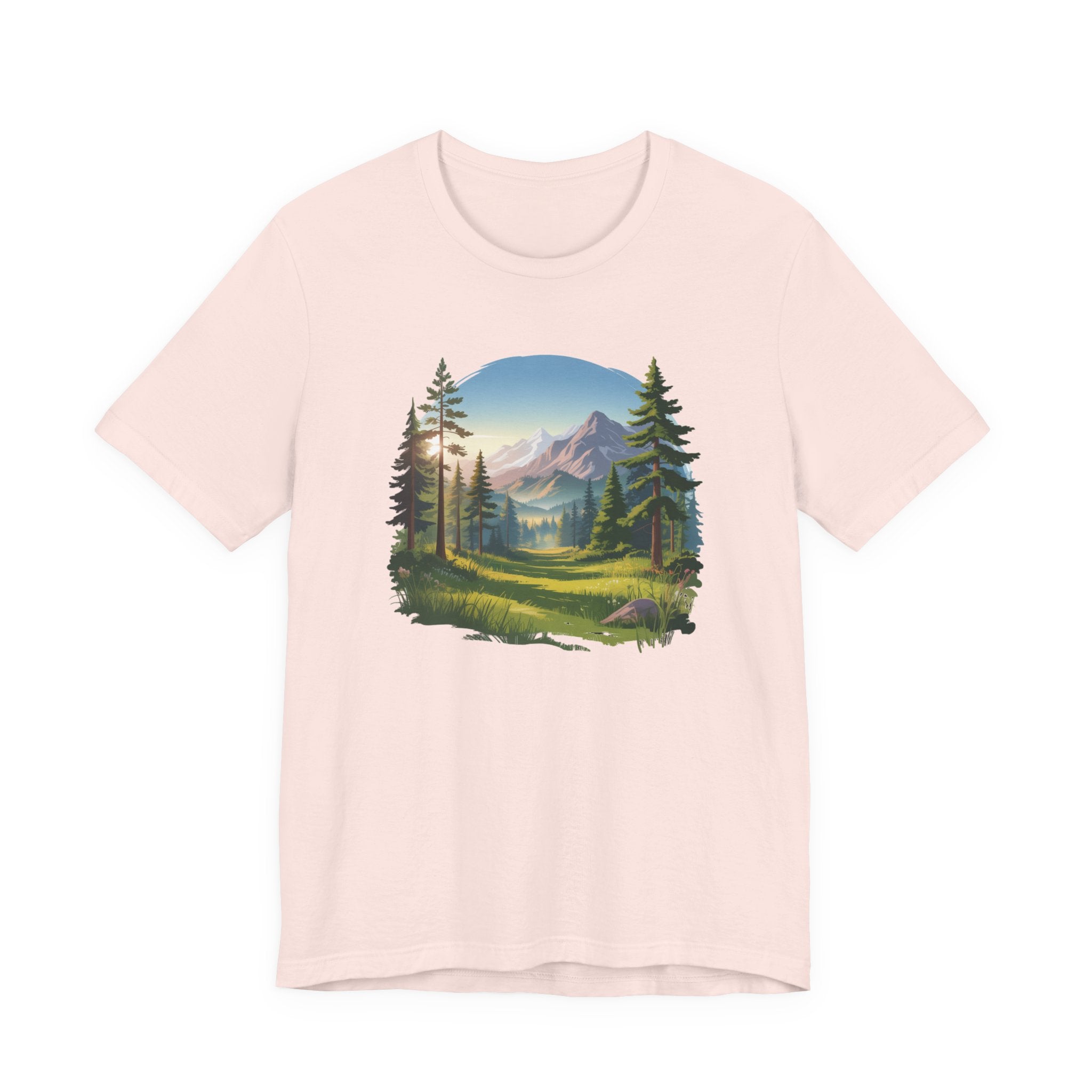 Bella+Canvas Unisex Jersery Short Sleeve Tee Mountain Woodland Design