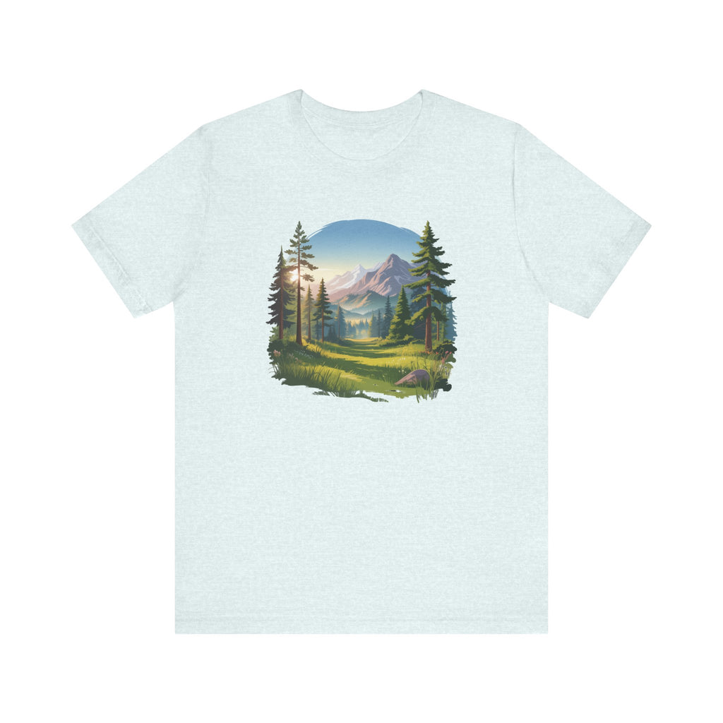 Bella+Canvas Unisex Jersery Short Sleeve Tee Mountain Woodland Design