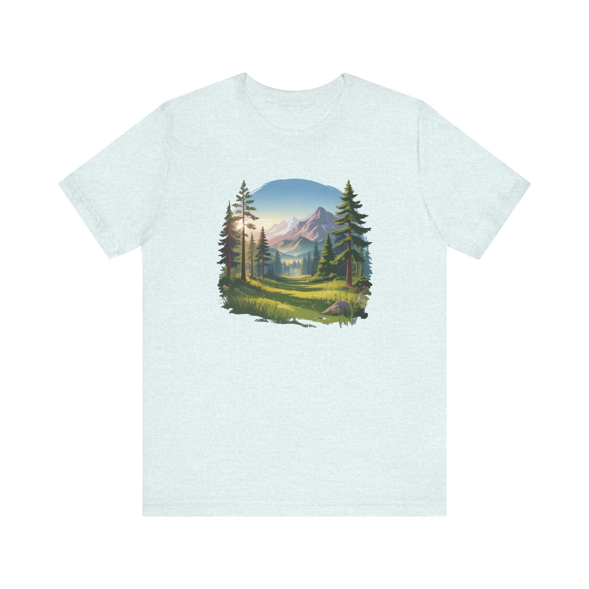 Bella+Canvas Unisex Jersery Short Sleeve Tee Mountain Woodland Design