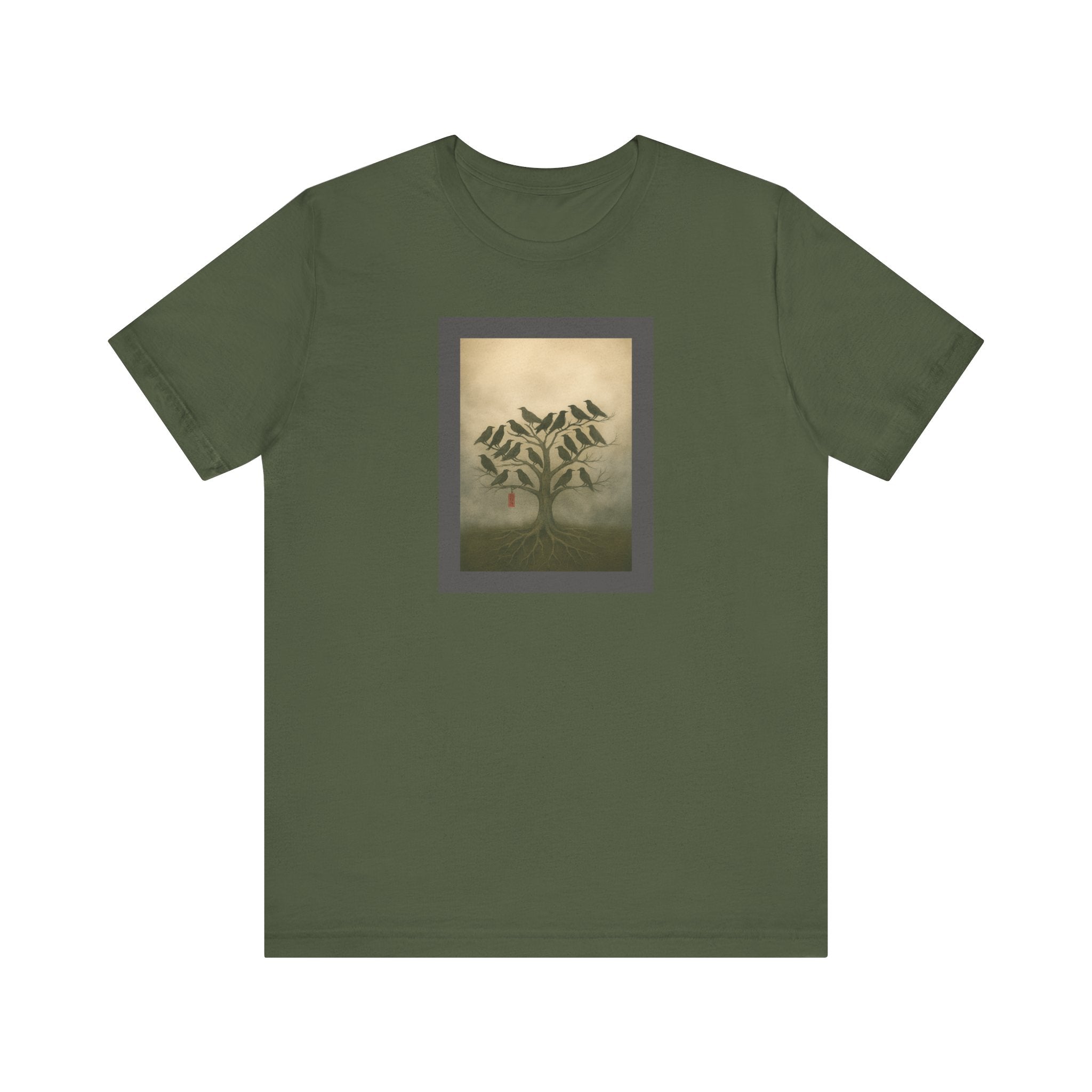 Bella+Canvas Unisex Jersery Short Sleeve T-Shirt Tree of Birds T-Shirt