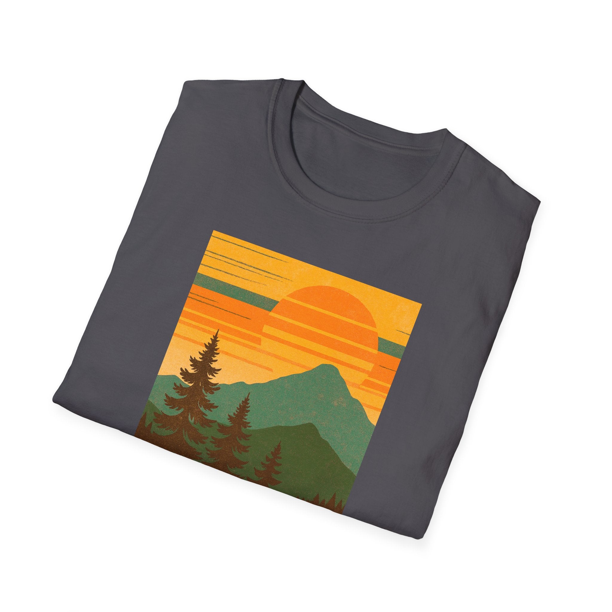 Gildan Unisex Softstyle® T-Shirt Retro Mountain Sunset