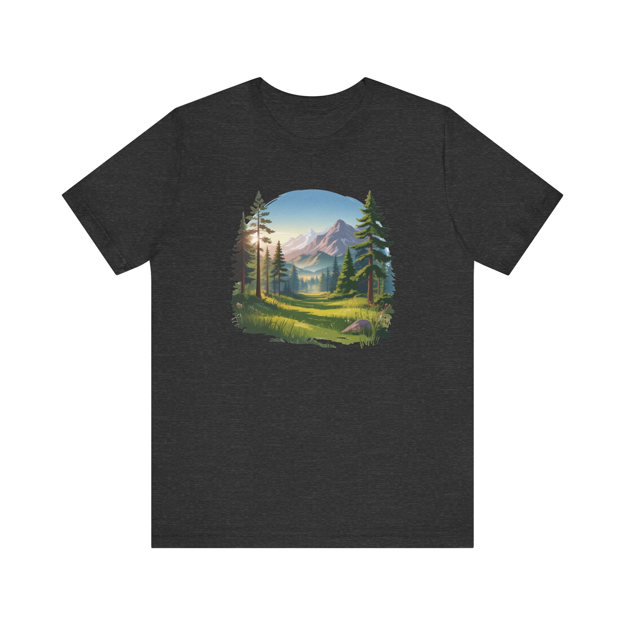 Bella+Canvas Unisex Jersery Short Sleeve Tee Mountain Woodland Design