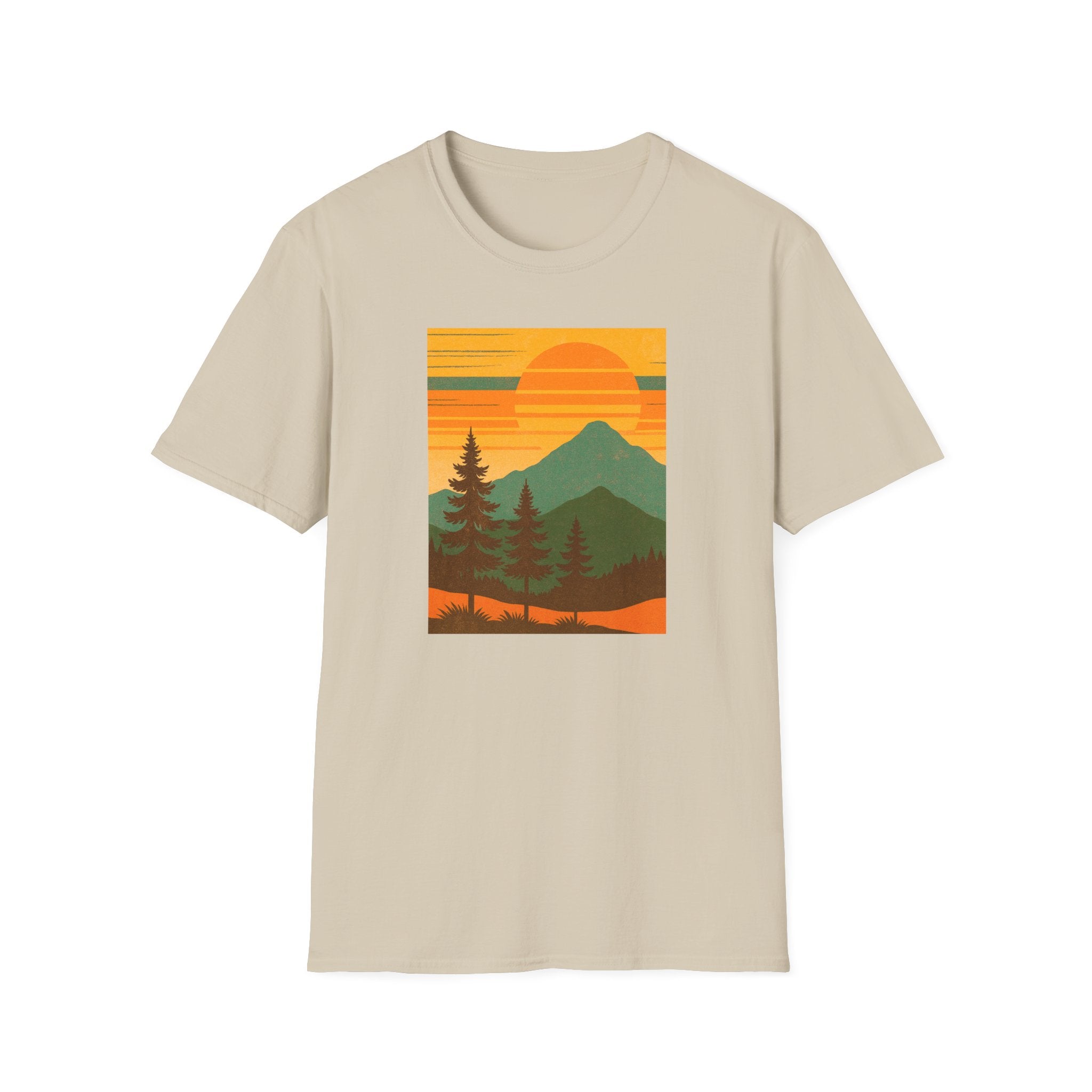 Gildan Unisex Softstyle® T-Shirt Retro Mountain Sunset