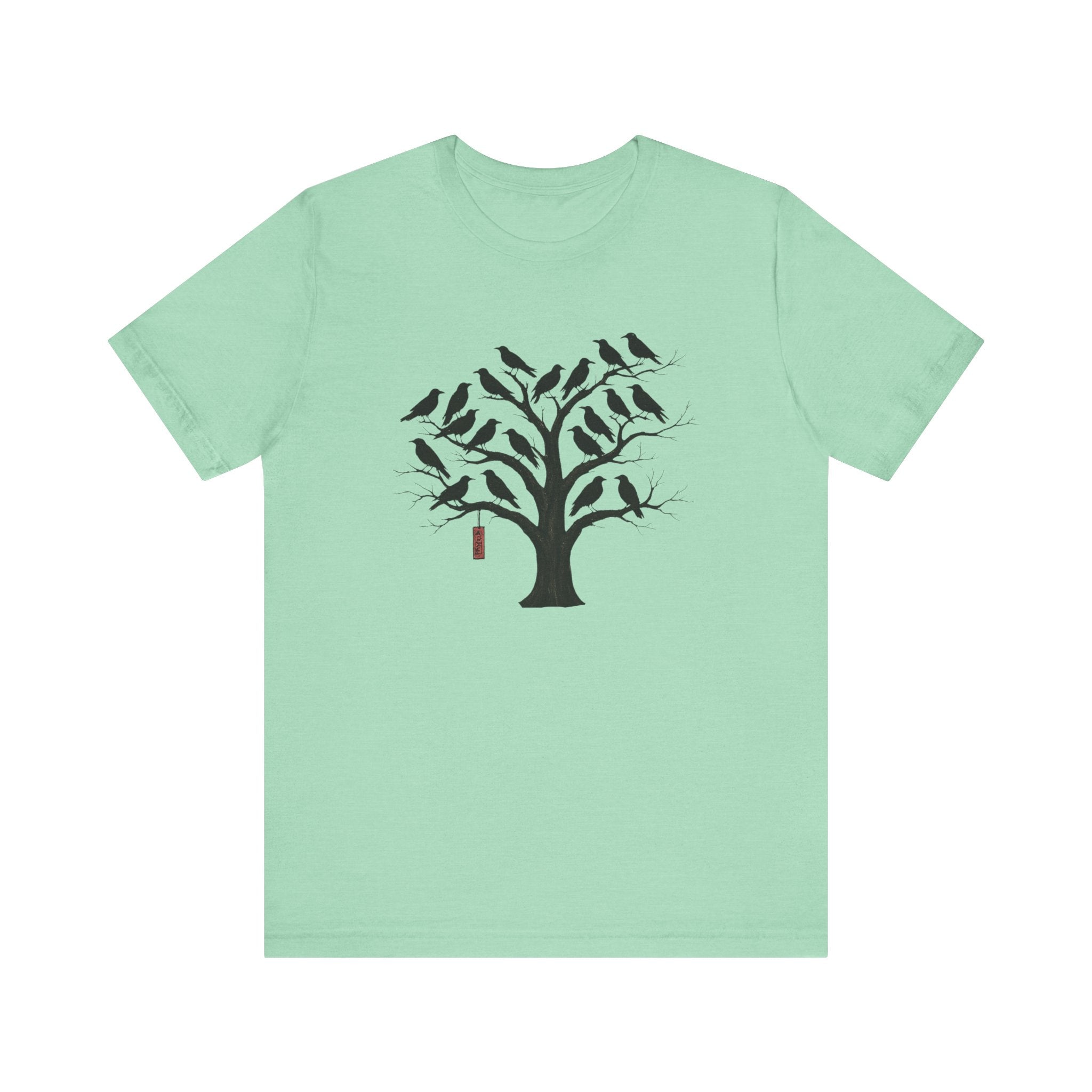 Bella+Canvas Unisex Jersery Short Sleeve T-Shirt — Silhouette Bird Tree Graphic Tee