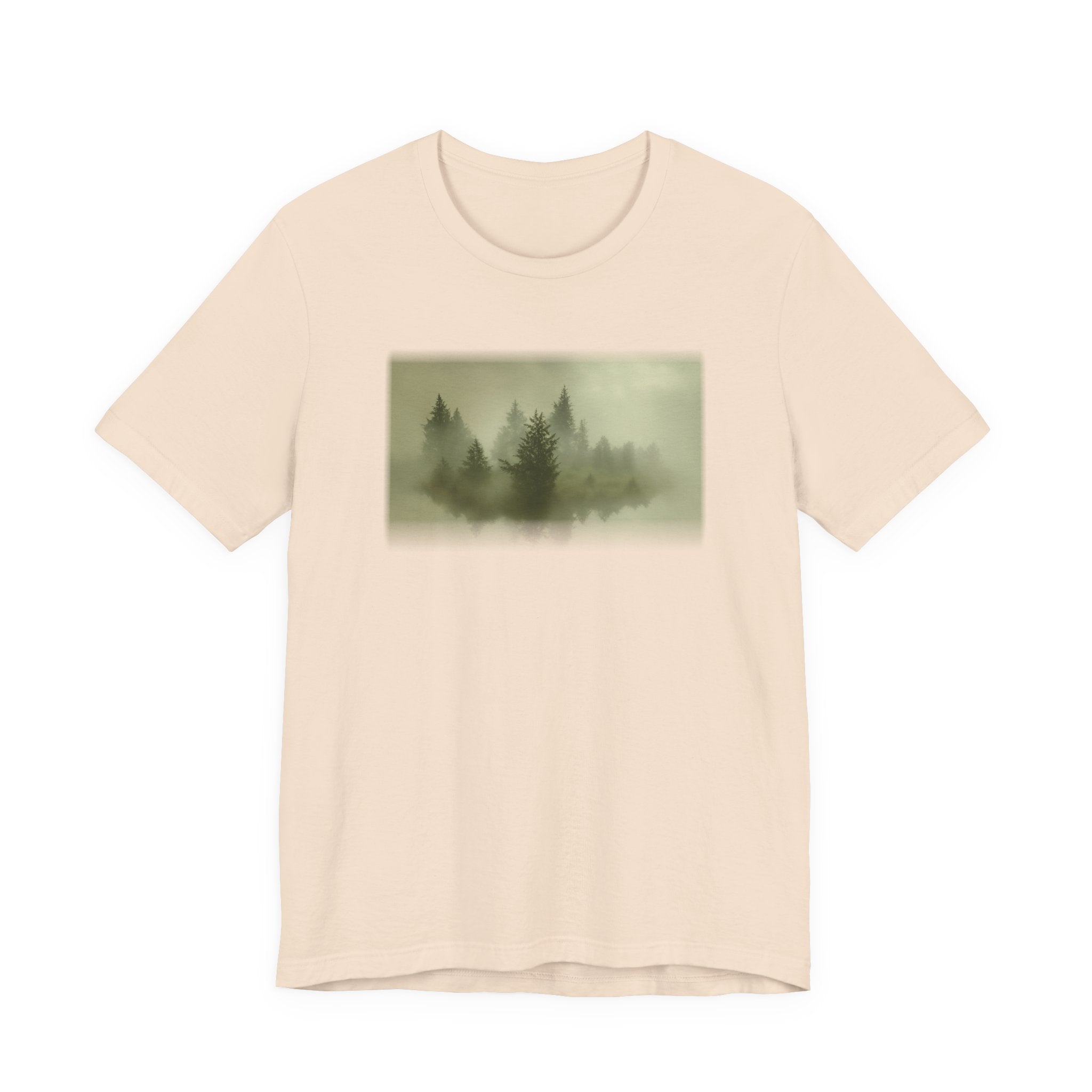 Bella+Canvas Unisex Jersery Short Sleeve T-Shirt — Foggy Floating Forest