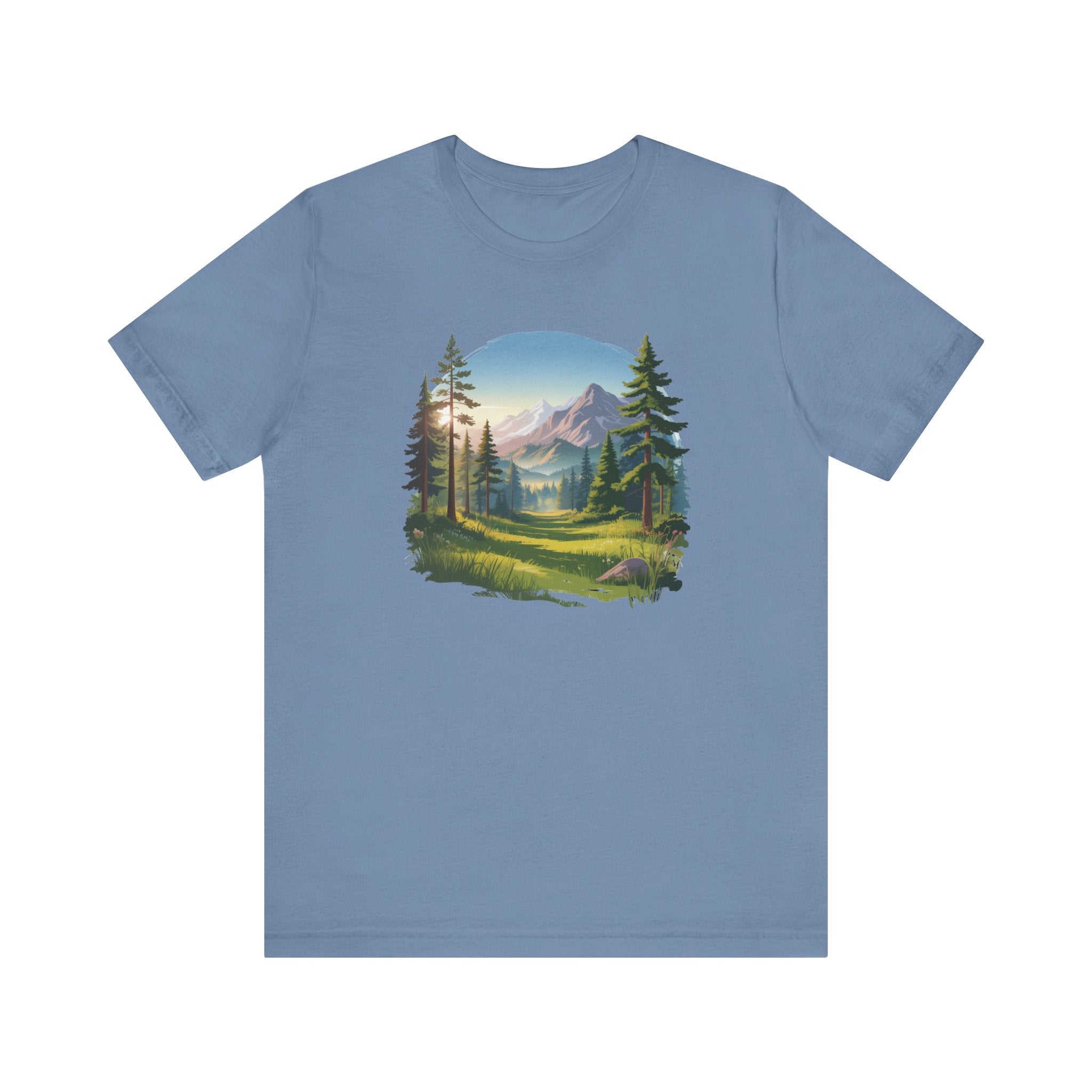 Bella+Canvas Unisex Jersery Short Sleeve Tee Mountain Woodland Design