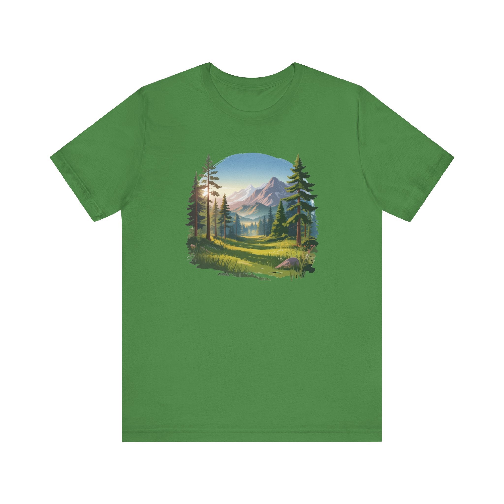 Bella+Canvas Unisex Jersery Short Sleeve Tee Mountain Woodland Design