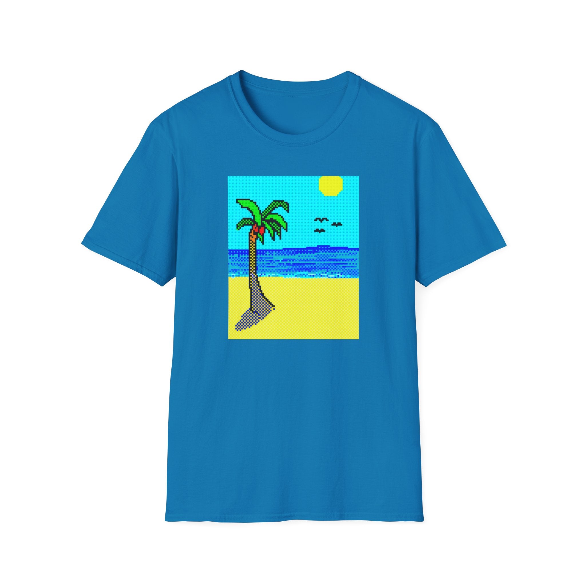 Gildan Unisex Softstyle® T-Shirt Retro MS Windows Card Theme Beaach